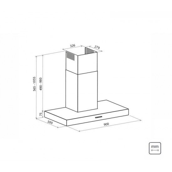COIFA DE PAREDE TRAMONTINA DRITTA WHITE 90 AÇO INOX COM PINTURA AUTOMOTIVA BRANCA 90 CM 220V