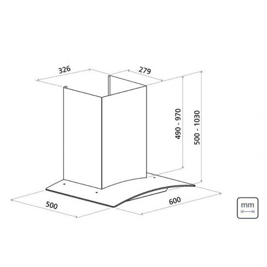 COIFA DE PAREDE TRAMONTINA EM AÇO INOX NEW VETRO 60