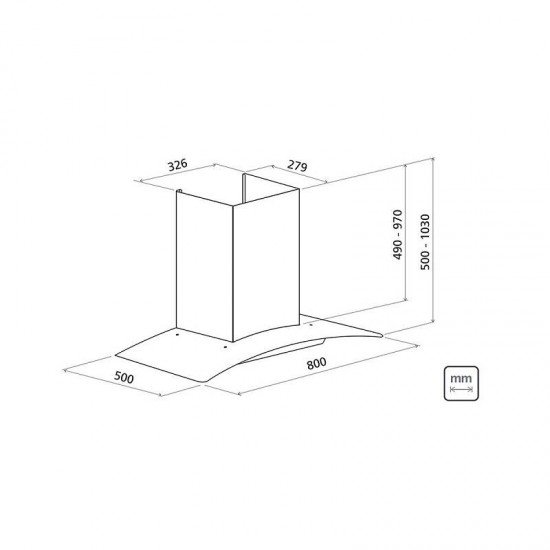 COIFA DE PAREDE TRAMONTINA INOX E VIDRO NEW VETRO 80 CM