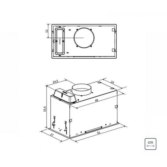 COIFA DE EMBUTIR INCASSO 51 EM AÇO INOX COM ACABAMENTO SCOTCH BRITE 51 CM TRAMONTINA
