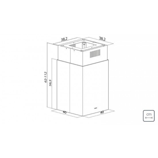 COIFA DE ILHA TRAMONTINA SQUARE ISLA 40 SILENT EM AÇO INOX BLACK STEEL E TRATAMENTO ANTI DIGITAIS 40 CM 220V