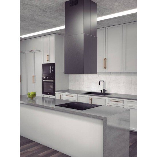 COIFA DE ILHA TRAMONTINA SQUARE ISLA 40 SILENT EM AÇO INOX BLACK STEEL E TRATAMENTO ANTI DIGITAIS 40 CM 220V