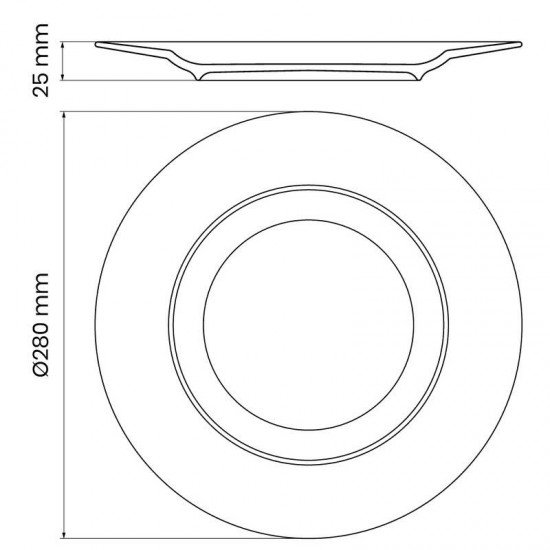 PRATO RASO TRAMONTINA MARIA AUGUSTA EM PORCELANA 28 CM