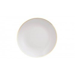 PRATO SOBREMESA ANNA EM PORCELANA DECORADA EM ACABAMENTO COM FIO DOURADO 21 CM TRAMONTINA