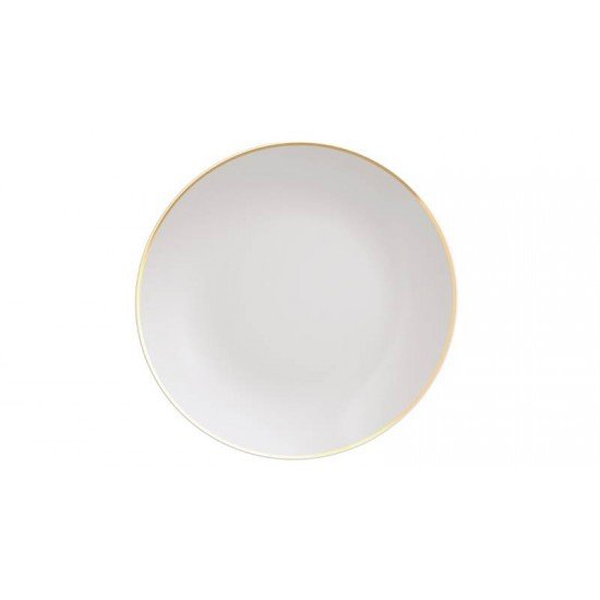 PRATO SOBREMESA ANNA EM PORCELANA DECORADA EM ACABAMENTO COM FIO DOURADO 21 CM TRAMONTINA