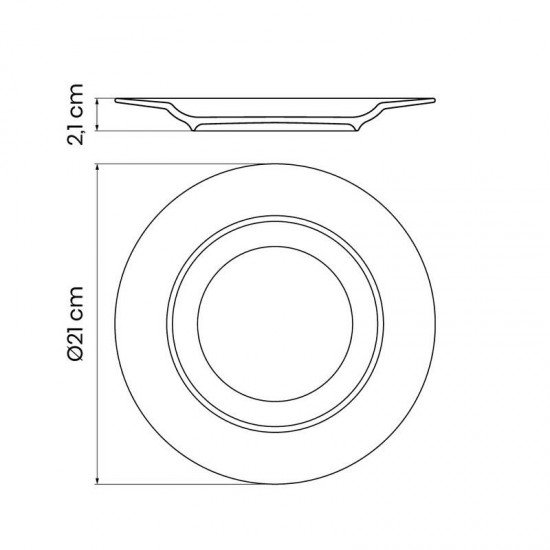 PRATO SOBREMESA TRAMONTINA GABRIELLE EM PORCELANA DECORADA 21 CM