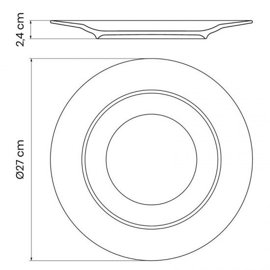 PRATO RASO TRAMONTINA ALÍCIA EM PORCELANA DECORADA 27 CM