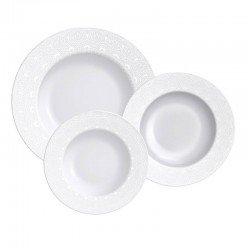 JOGO DE PRATOS TRAMONTINA ALICIA EM PORCELANA DECORADA 18 PEÇAS