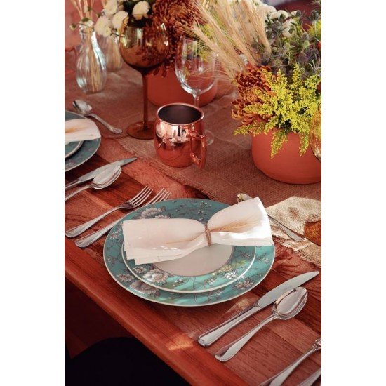 PRATO RASO TRAMONTINA HELEN EM PORCELANA DECORADA 27 CM