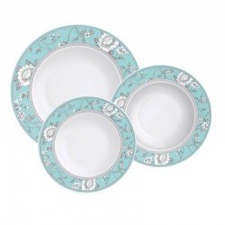 JOGO DE PRATOS TRAMONTINA HELEN EM PORCELANA DECORADA 12 PEÇAS