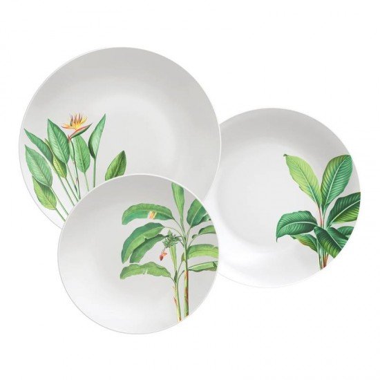 JOGO DE PRATOS TRAMONTINA GRAZIELA EM PORCELANA DECORADA 12 PEÇAS