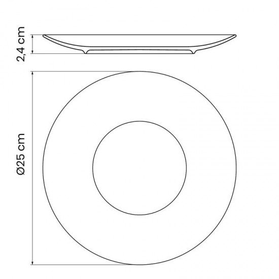 PRATO RASO TRAMONTINA CLARICE EM PORCELANA DECORADA 25 CM