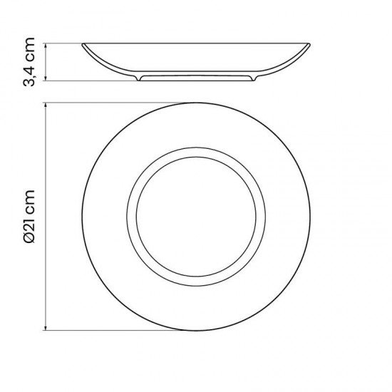 PRATO FUNDO TRAMONTINA CLARICE EM PORCELANA DECORADA 21 CM