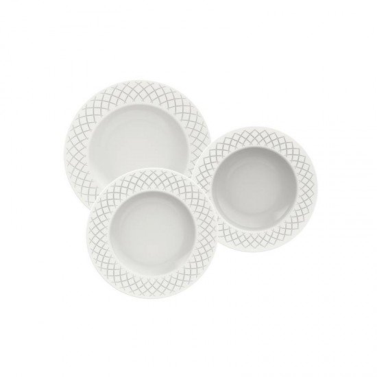 JOGO DE PRATOS TRAMONTINA INGRID EM PORCELANA 12 PEÇAS