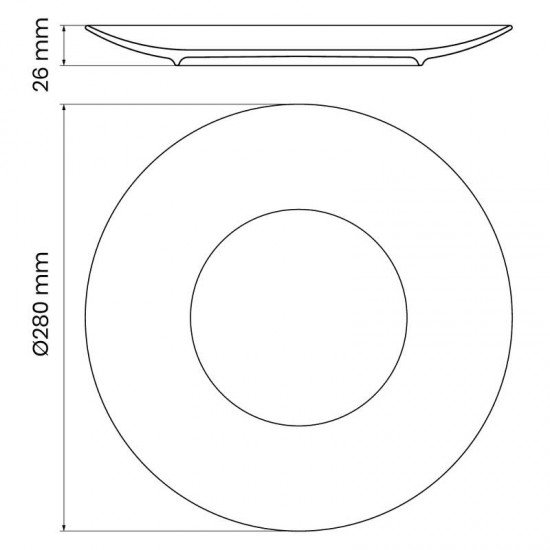 PRATO RASO TRAMONTINA ROSÉ EM PORCELANA DECORADA 28 CM