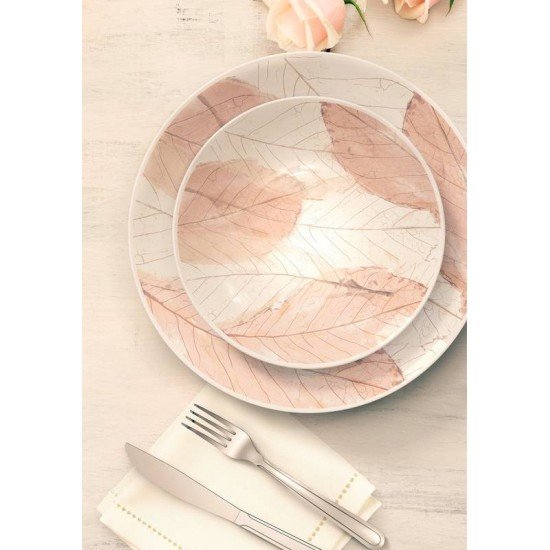 PRATO RASO TRAMONTINA ROSÉ EM PORCELANA DECORADA 28 CM