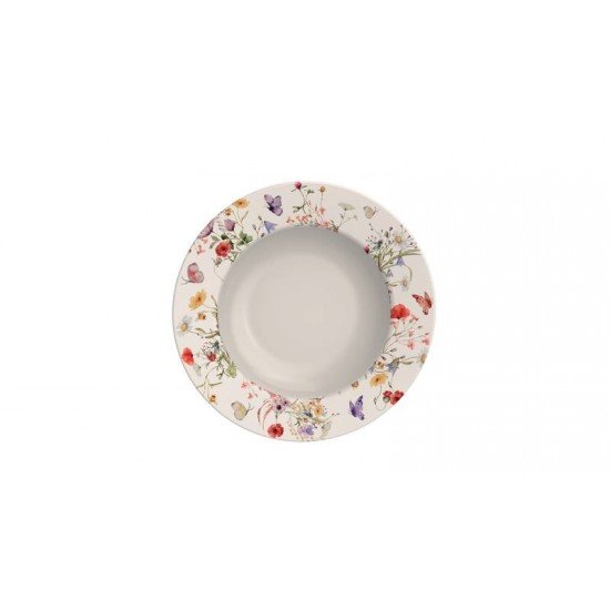 PRATO FUNDO TRAMONTINA ANA CLARA EM PORCELANA DECORADA 23 CM