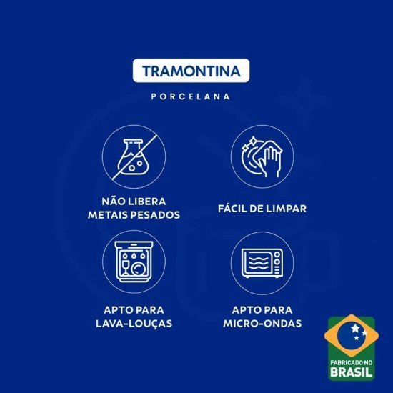 JOGO DE PRATOS TRAMONTINA OLIVA EM PORCELANA DECORADA 12 PEÇAS