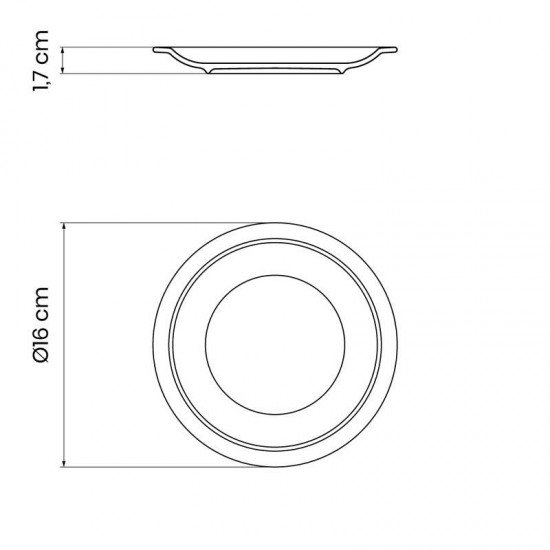 PRATO PÃO TRAMONTINA PAOLA EM PORCELANA 16 CM