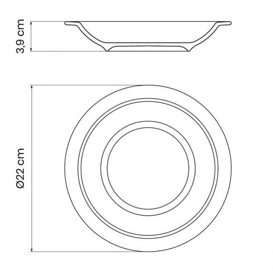PRATO FUNDO TRAMONTINA PAOLA EM PORCELANA 22 CM