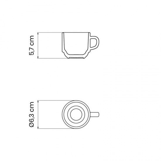 XÍCARA CAFÉ TRAMONTINA PAOLA EM PORCELANA 100 ML