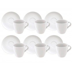 DISPLAY 12 PEÇAS DE XÍCARAS DE CAPUCCINO PAOLA EM PORCELANA 200 ML TRAMONTINA