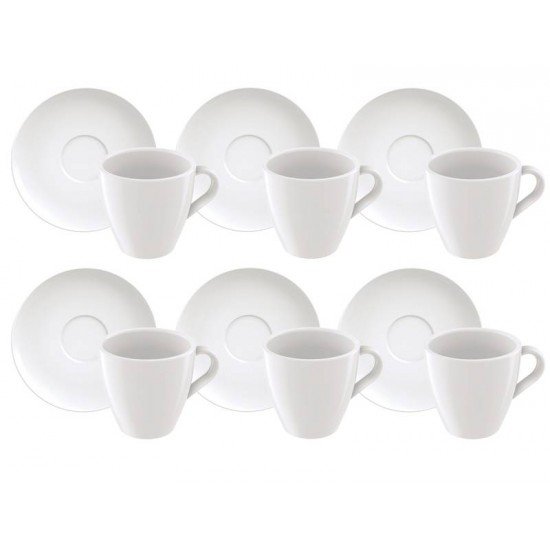 DISPLAY 12 PEÇAS DE XÍCARAS DE CAPUCCINO PAOLA EM PORCELANA 200 ML TRAMONTINA