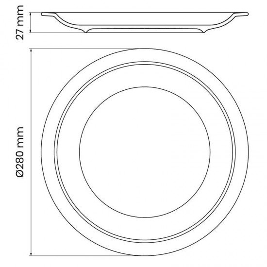 PRATO RASO TRAMONTINA EM PORCELANA 28 CM