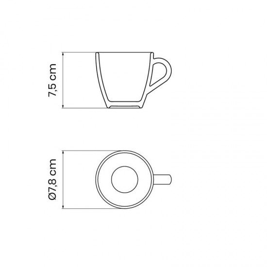 XÍCARA CAPPUCCINO TRAMONTINA EM PORCELANA 200 ML