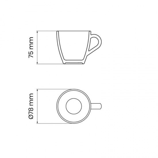 XÍCARA CAPPUCCINO TRAMONTINA EM PORCELANA 200 ML