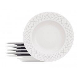 KIT PRATO RASO TRAMONTINA INGRID EM PORCELANA DECORADA 27 CM 06 PEÇAS