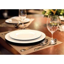 KIT PRATO RASO TRAMONTINA INGRID EM PORCELANA DECORADA 27 CM 06 PEÇAS