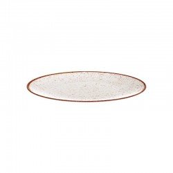 PRATO RASO TRAMONTINA RÚSTICO MARROM EM PORCELANA DECORADA 28 CM