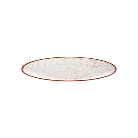 PRATO RASO TRAMONTINA RÚSTICO MARROM EM PORCELANA DECORADA 28 CM