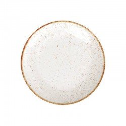 PRATO RASO TRAMONTINA RÚSTICO MARROM EM PORCELANA DECORADA 28 CM