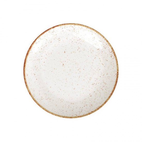 PRATO RASO TRAMONTINA RÚSTICO MARROM EM PORCELANA DECORADA 28 CM