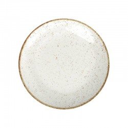 PRATO RASO TRAMONTINA RÚSTICO MARROM EM PORCELANA DECORADA 25 CM