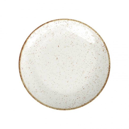 PRATO RASO TRAMONTINA RÚSTICO MARROM EM PORCELANA DECORADA 25 CM