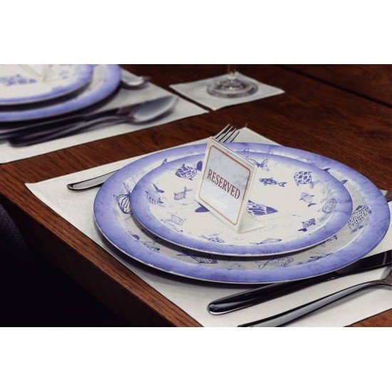 JOGO DE PRATOS TRAMONTINA PEIXES EM PORCELANA DECORADA 12 PEÇAS