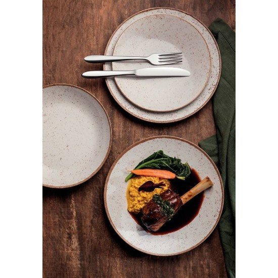 JOGO DE PRATOS TRAMONTINA RÚSTICO MARROM EM PORCELANA DECORADA 18 PEÇAS