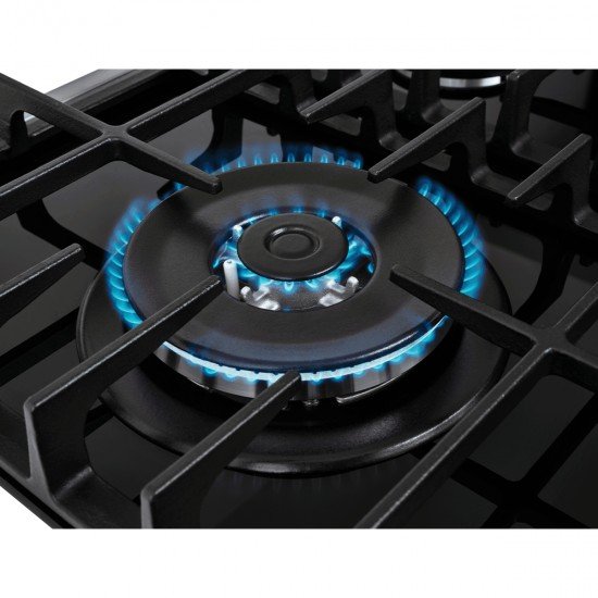 COOKTOP A GÁS 5 BOCAS TRIPLA CHAMA PLATINIUM TREMPE DE FERRO FUNDIDO MESA EM VIDRO BIVOLT FISCHER