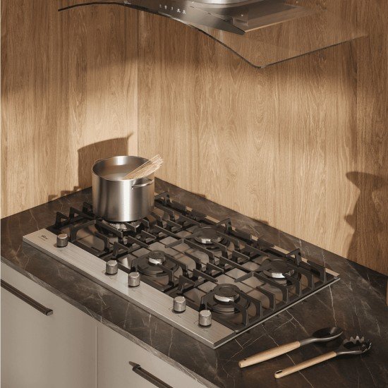 COOKTOP A GÁS 5 BOCAS TRIPLA CHAMA PLATINIUM TREMPE DE FERRO FUNDIDO MESA EM VIDRO BIVOLT FISCHER