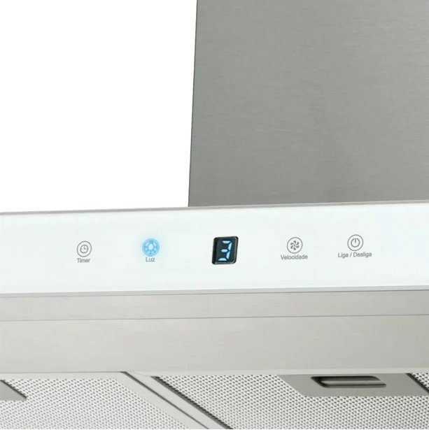 COIFA DE PAREDE FISCHER INFINITY DIG TOUCH 90CM VIDRO BRANCO